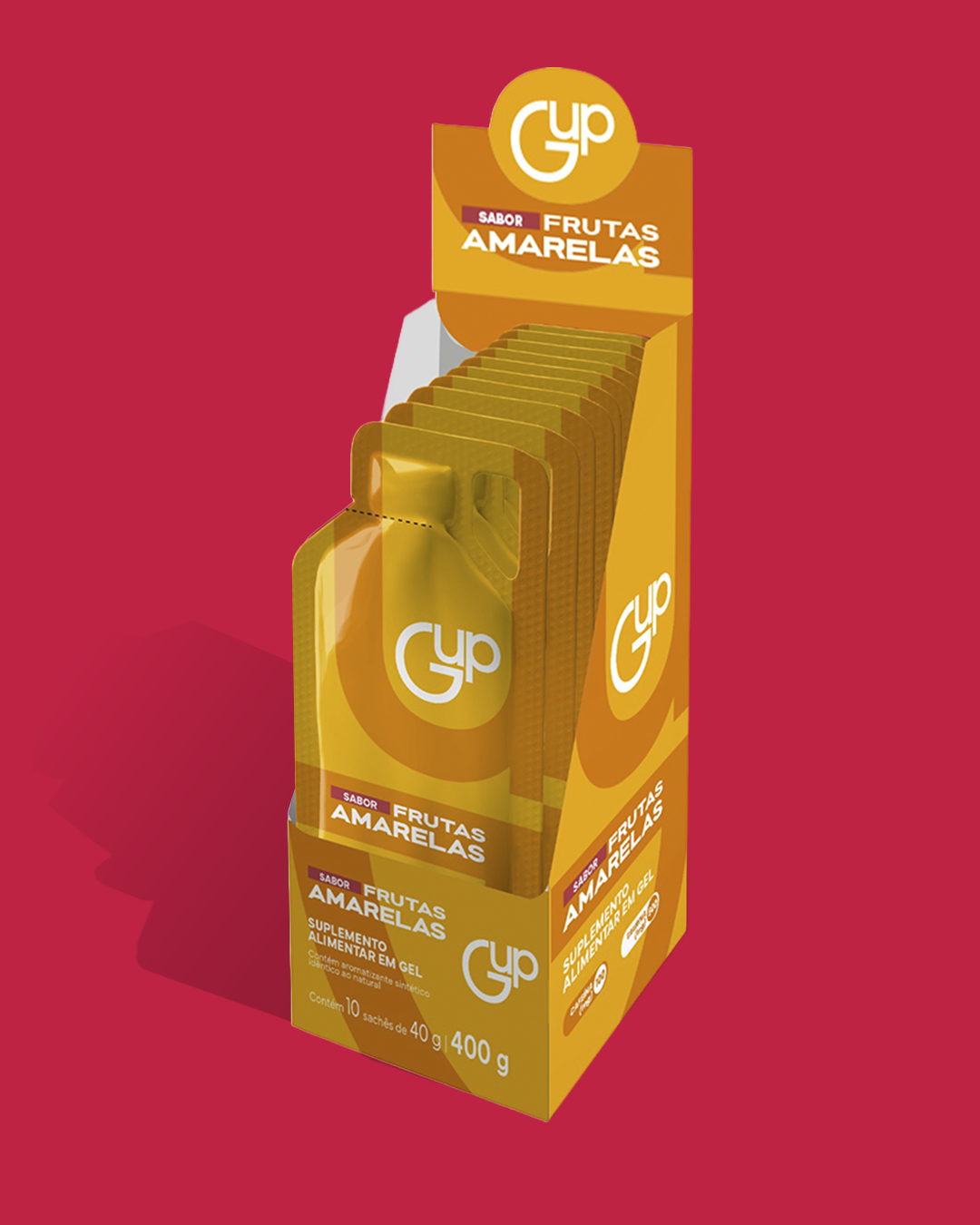 Caixa GUP Carbo Gel Frutas Amarelas com 10 sachês