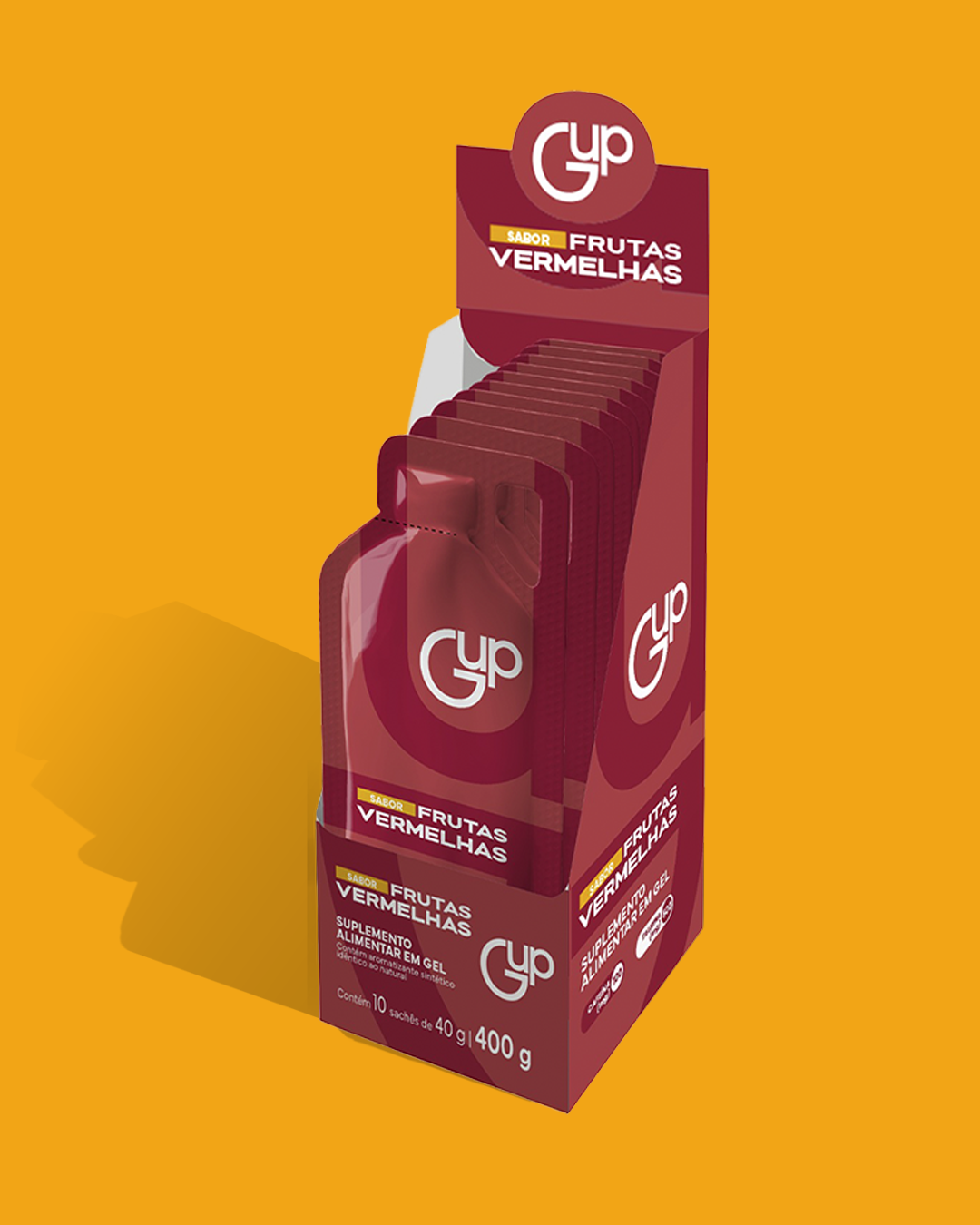 Caixa GUP Carbo Gel Frutas Vermelhas com 10 sachês